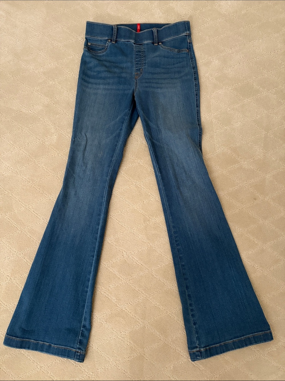 SPANX Women's Dark Blue Bootcut Jeans - Stretch Denim